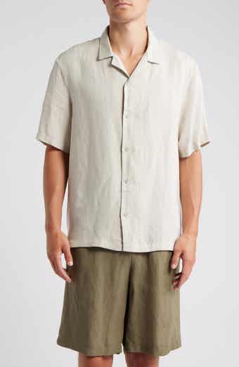 Topman Regular Fit Linen & Viscose Camp Shirt