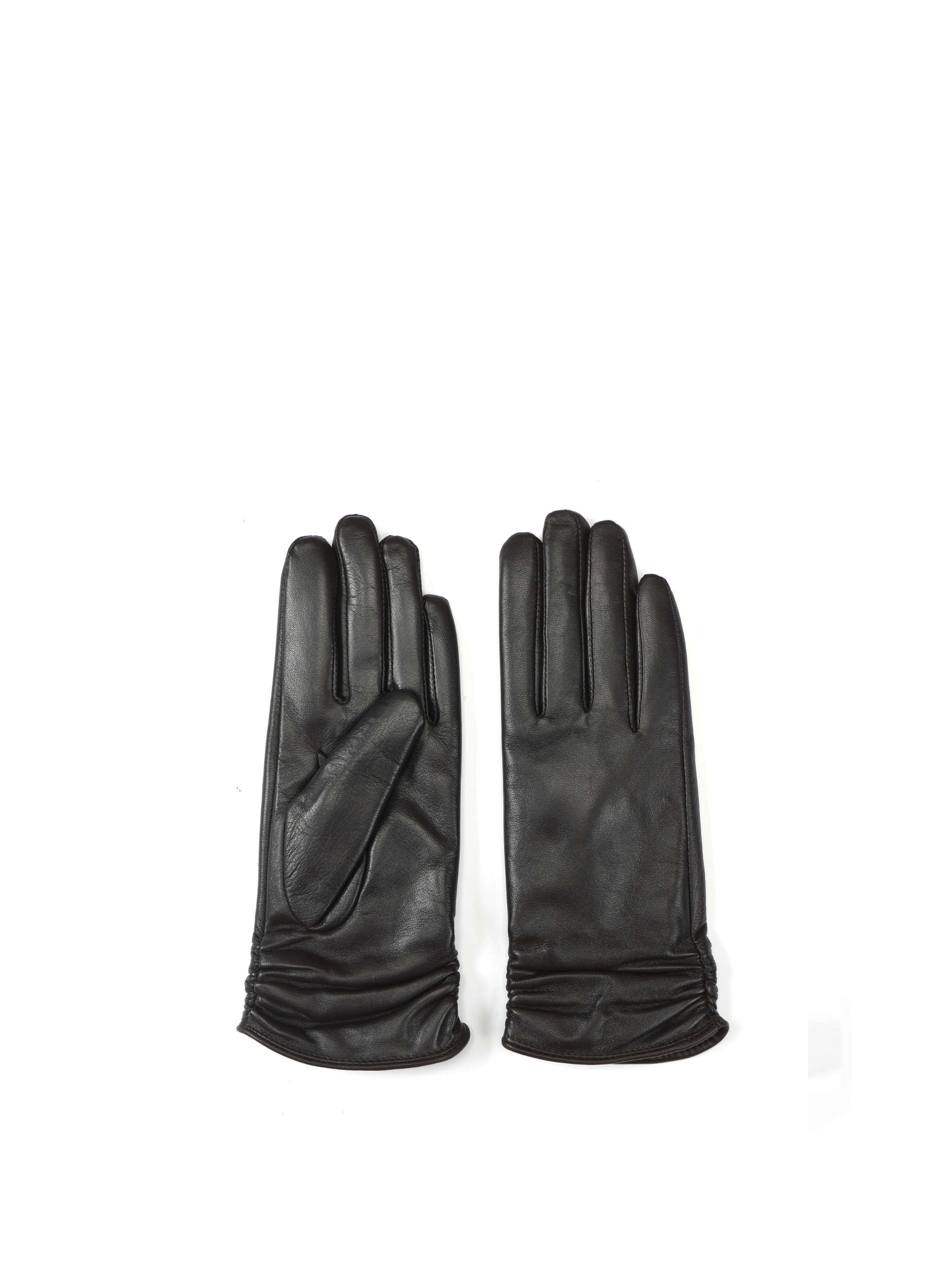 Elina Leather Gloves, Main, color, Black