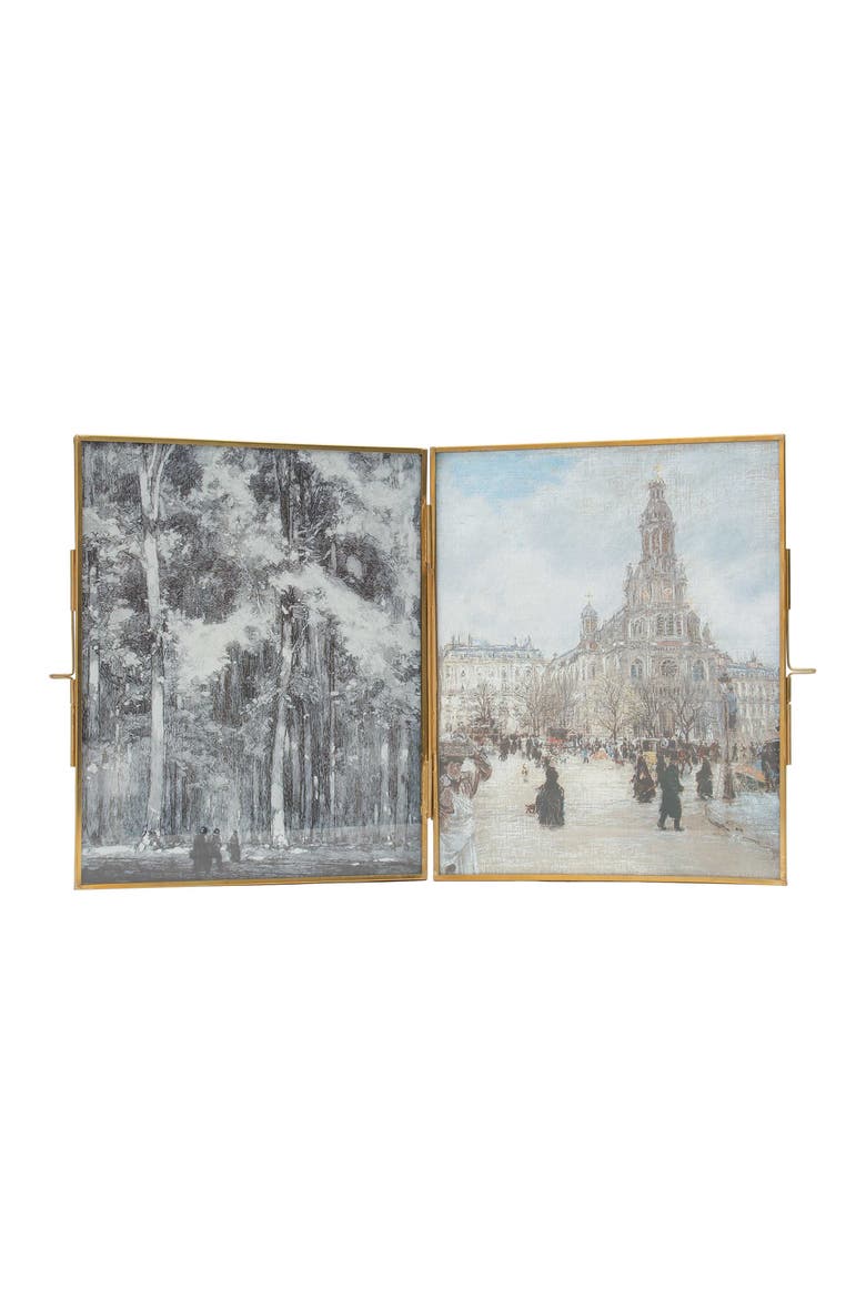 8x10 Henrie Brass Folding Photo Picture Frame, Main, color, Gold