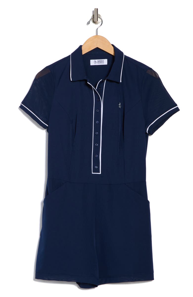Original Penguin Veronica Short Sleeve Romper, Alternate, color,