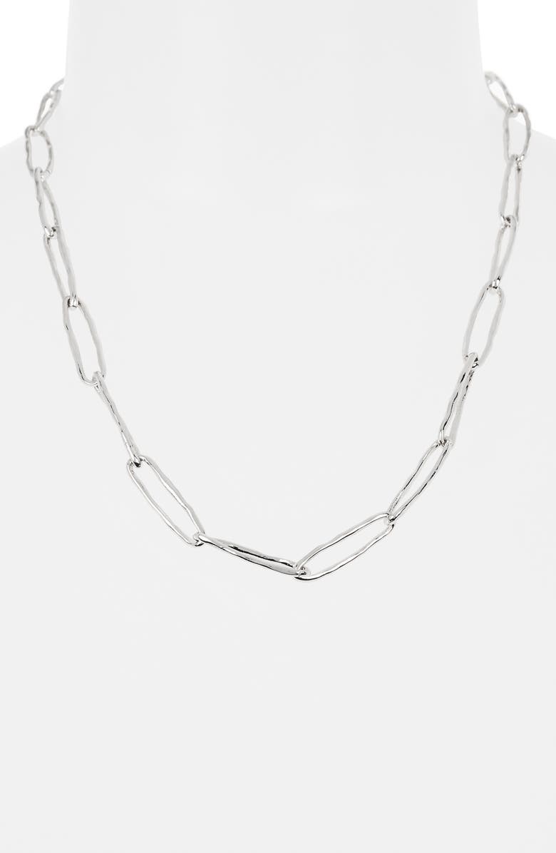 NORDSTROM RACK Paper Clip Chain Necklace, Alternate, color, Silver