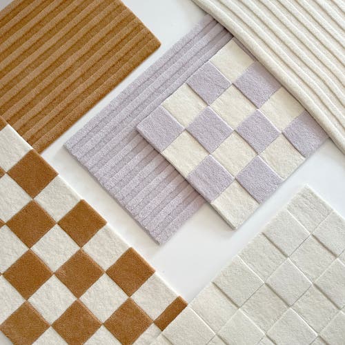 Maison Deux Solid Stripe Rug In Purple
