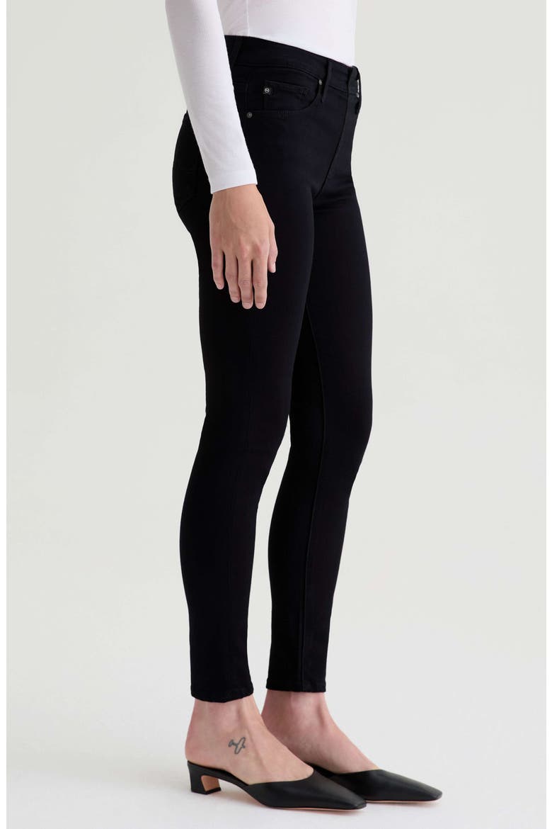 Farrah Mid Rise Ankle Skinny Jeans (Nordstrom Exclusive), Alternate, color, SUPER BLACK