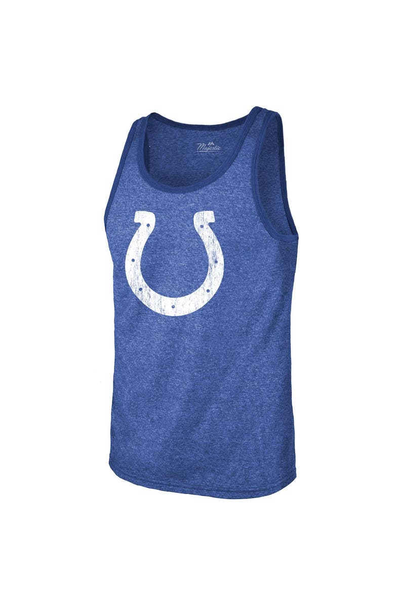 Majestic Threads Men's Majestic Threads Jonathan Taylor Heathered Royal Indianapolis Colts Player Name & Number Tri-Blend Tank Top, Alternate, color, Royal