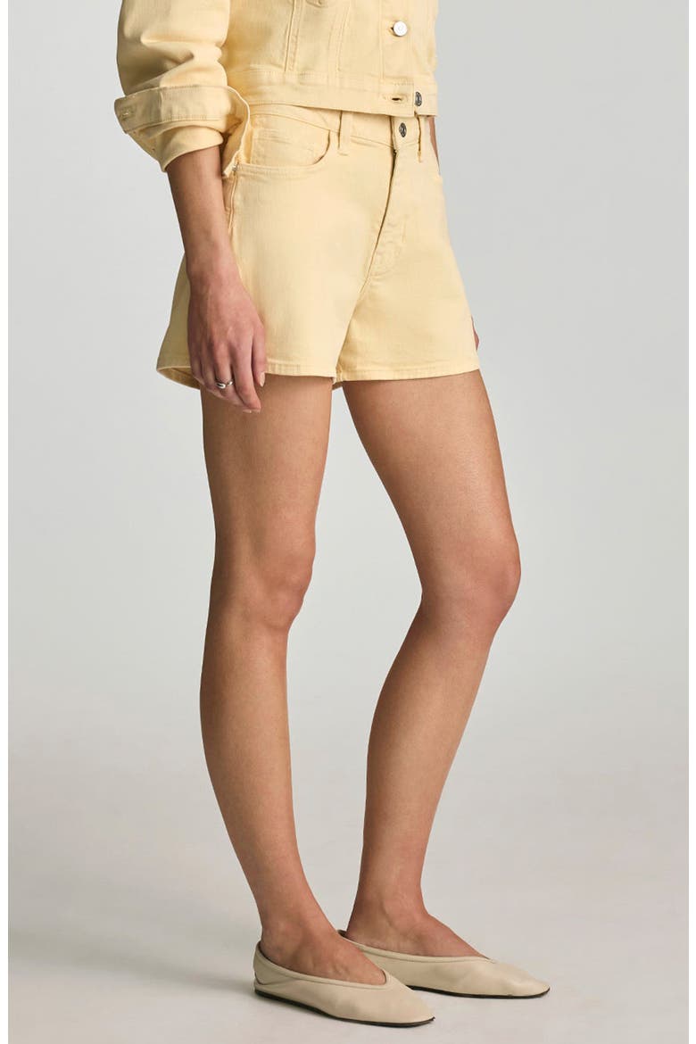 Heidi High Waist Denim Shorts, Alternate, color, FADED LEMON DENIM
