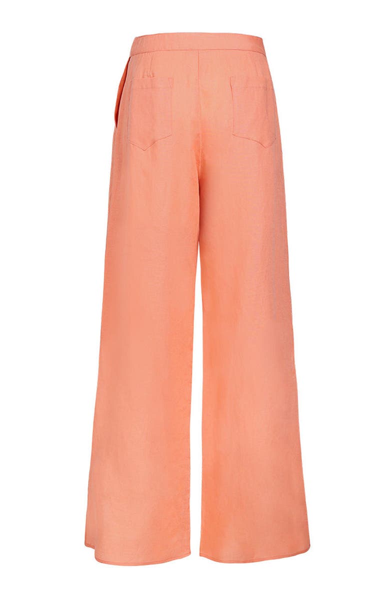 KIBYS Sunset Bazaar Zenda Linen Pant With Gems, Alternate, color, Pastel Orange Tangerine