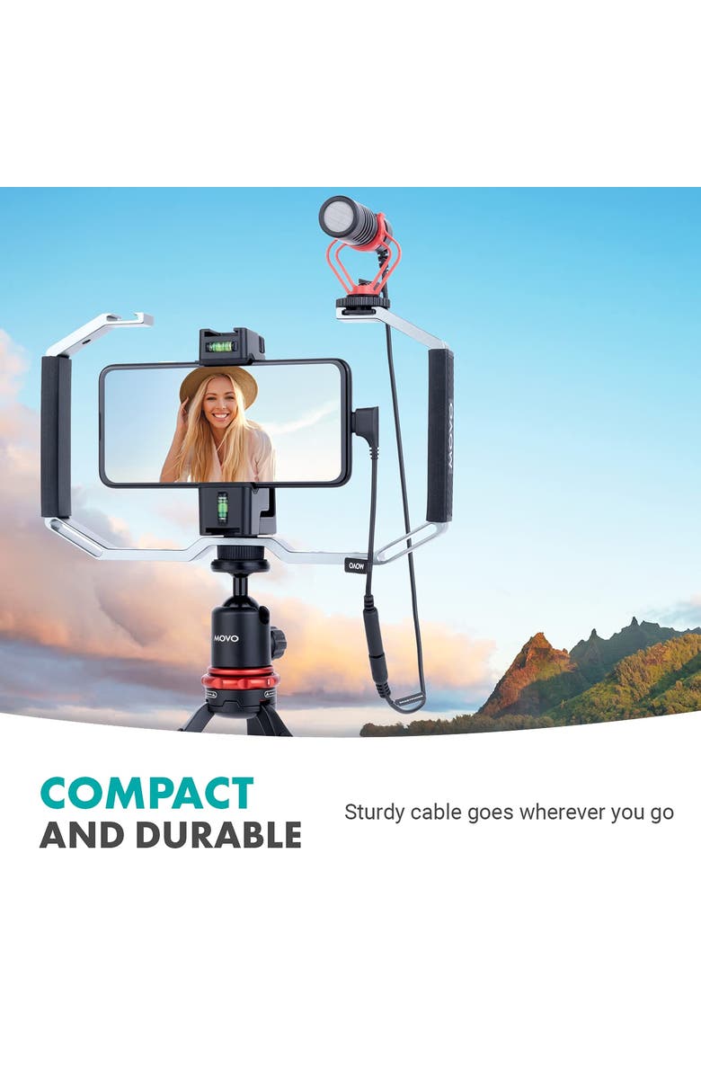 MOVO UCMA-3 Female 3.5mm TRRS to USB-C Right Angle Mic. Cable, Alternate, color, Black