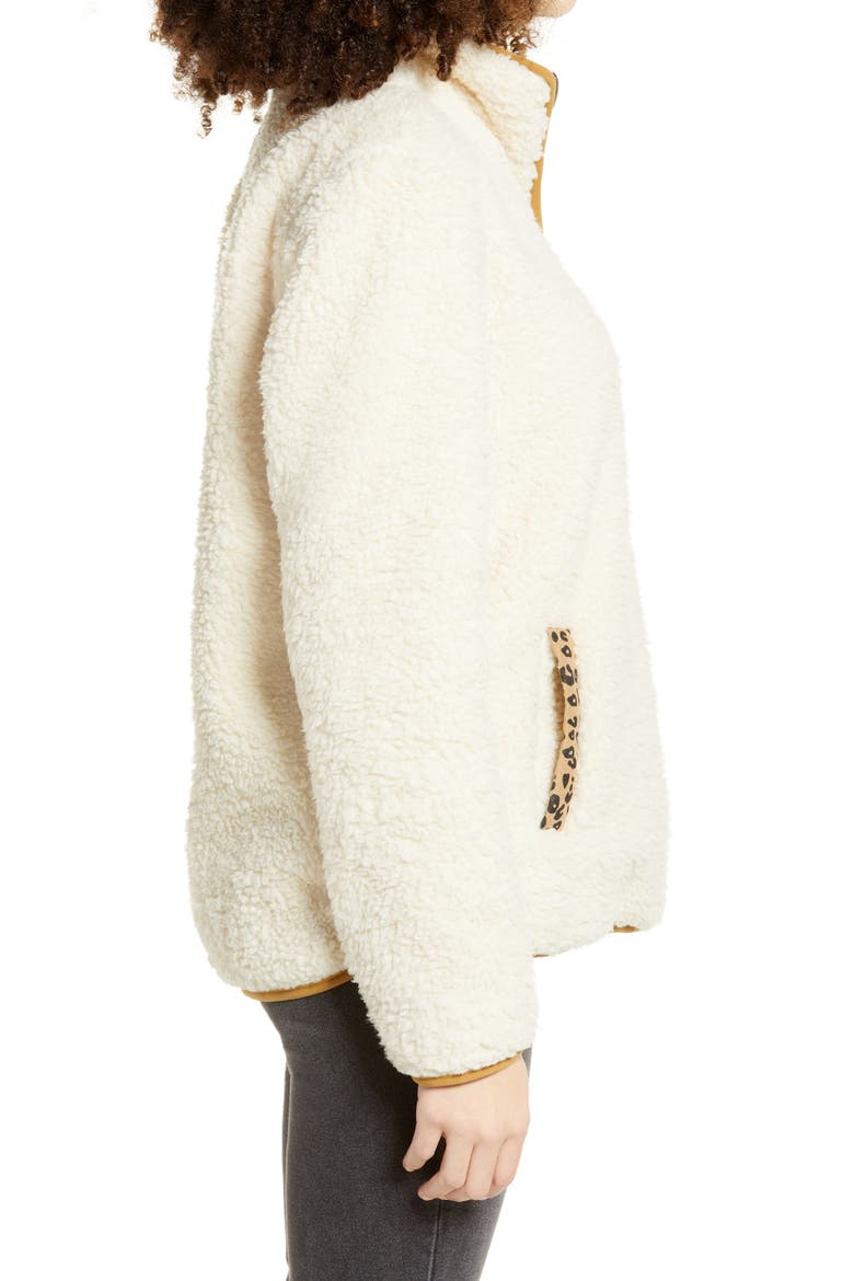 Wubby Fleece Pullover, Alternate, color, IVORY/ LEOPARD