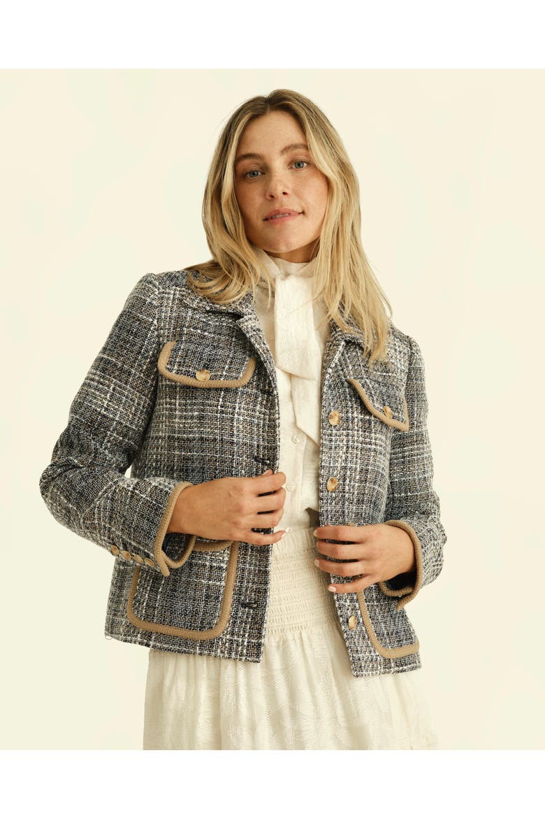 Rory Cropped Tweed Jacket, Alternate, color, Sheridan Tweed