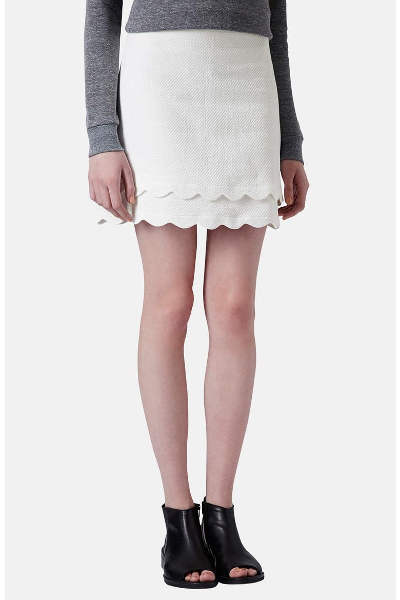 Scallop Hem A-Line Skirt, Main, color, CREAM