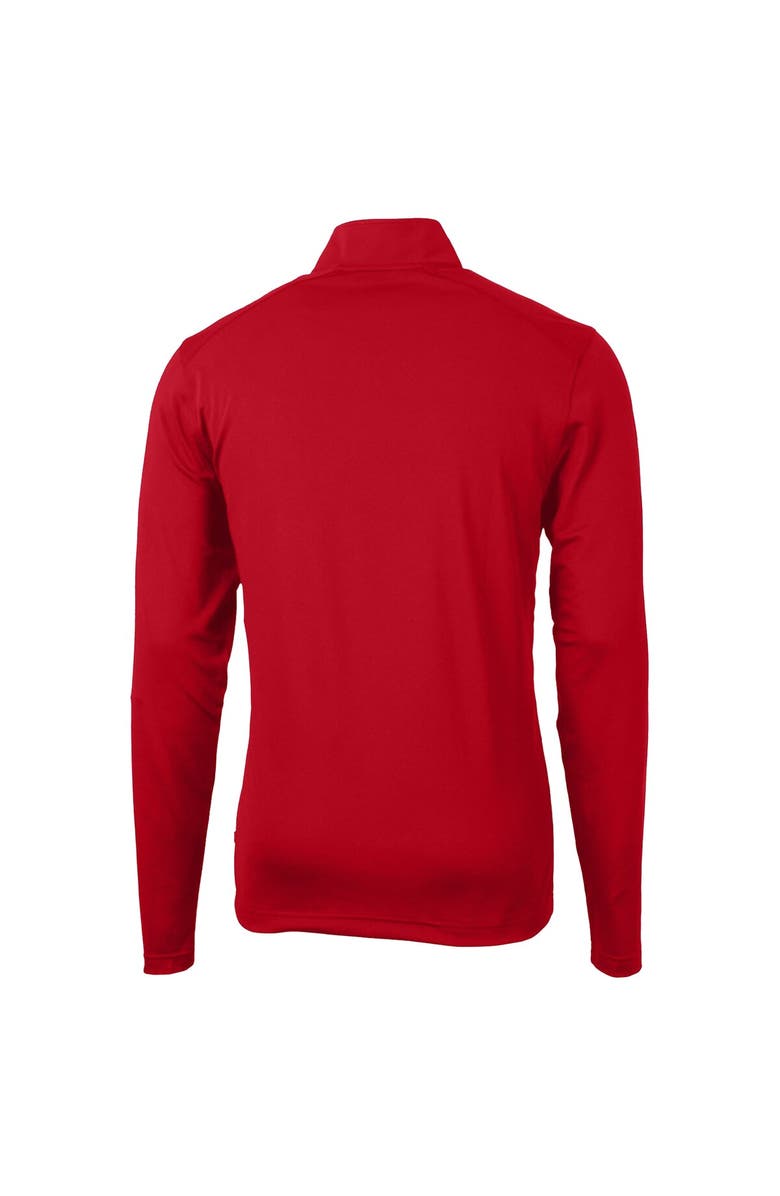 Cutter & Buck Men's Cutter & Buck Red Delaware Fightin' Blue Hens Virtue Eco Pique Recycled Quarter-Zip Pullover Top, Alternate, color, 