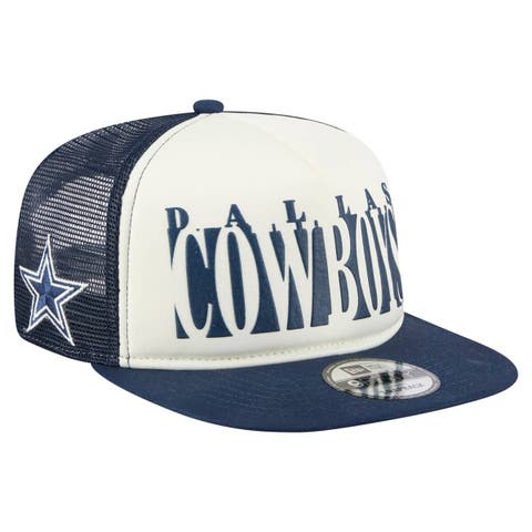 Men's New Era Cream/Navy Dallas Cowboys Cutout A-Frame 9FIFTY Snapback Hat