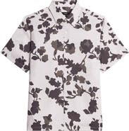 Theory Irving Floral Short Sleeve Button-Up Shirt