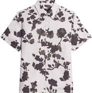 Theory Irving Floral Short Sleeve Button-Up Shirt