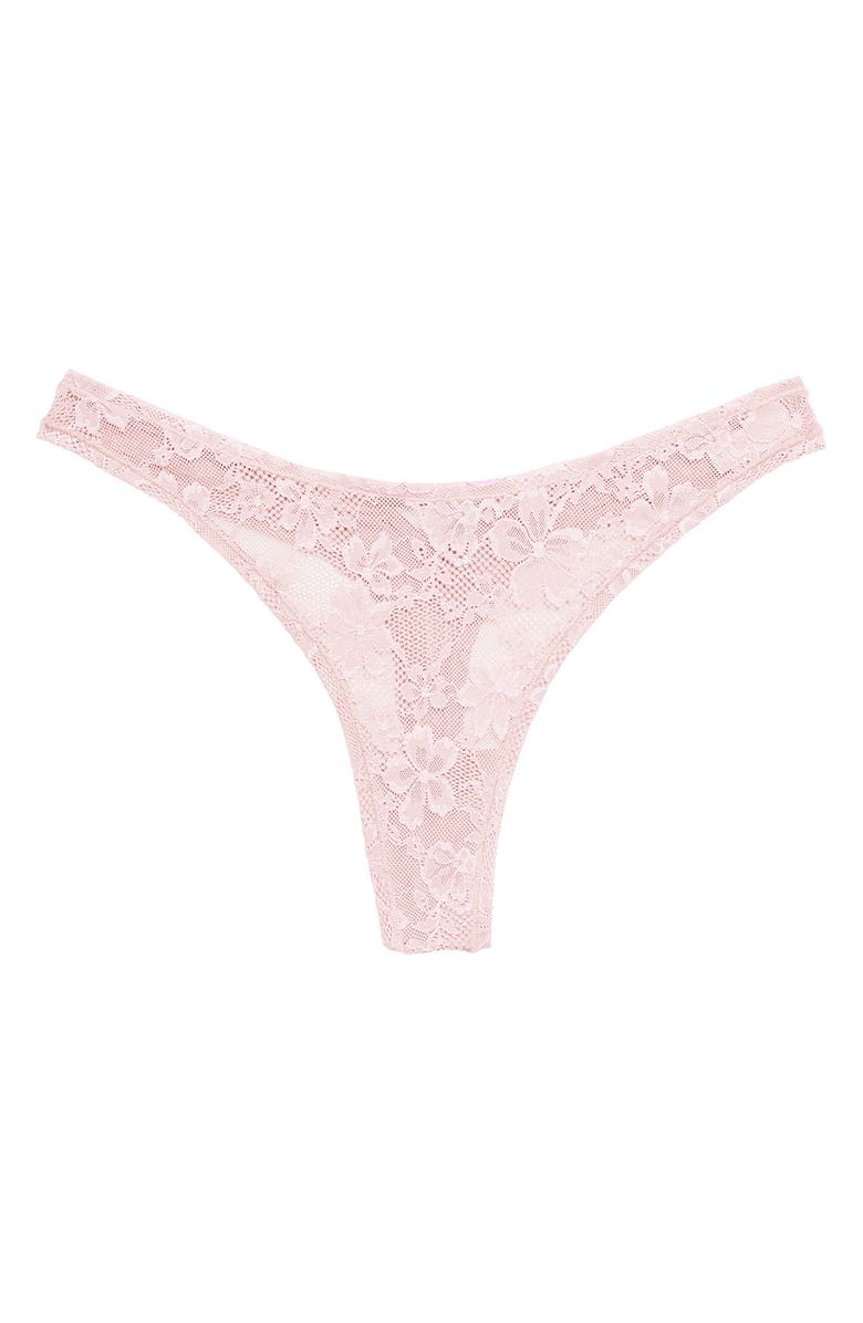 Fleur Du Mal Le Stretch Lace Thong, Main, color, Ballet Pink