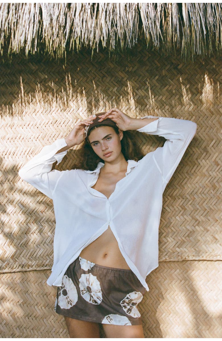 HOPE AND MAY Palma Mini Cotton Print Skirt, Alternate, color, 