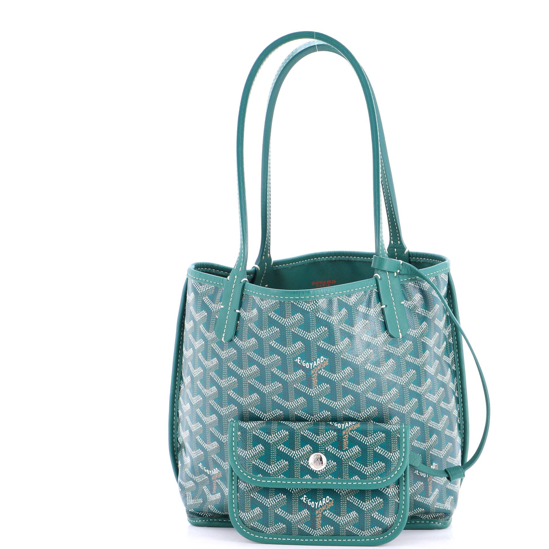 Pre-Owned Goyard Anjou Reversible Tote Coated Canvas Mini, Alternate, color, Green