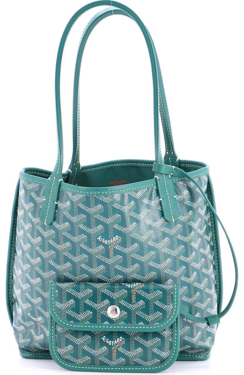 Pre-Owned Goyard Anjou Reversible Tote Coated Canvas Mini, Alternate, color, Green
