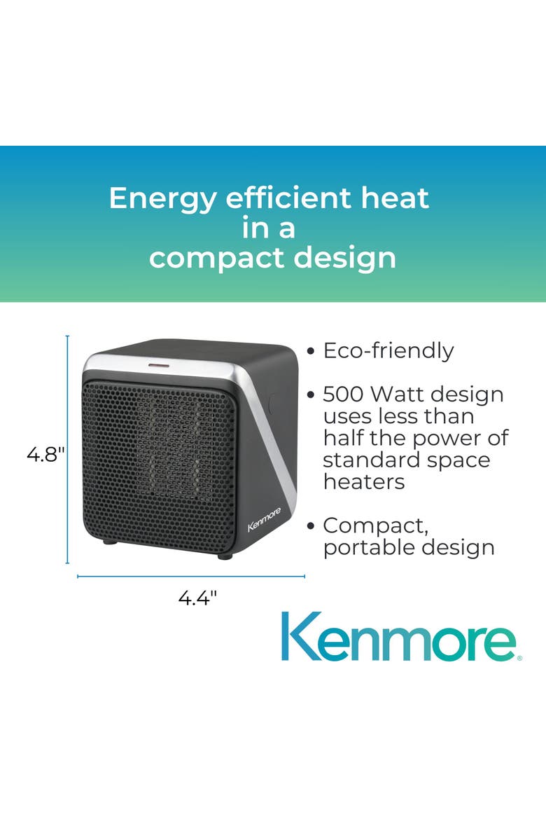 Kenmore 5 Inch Personal Cube Space Heater Black, Alternate, color, Black