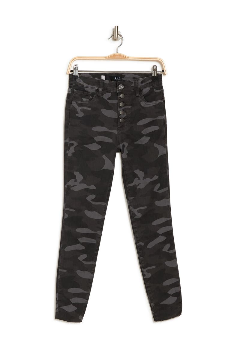 Connie High Waist Raw Hem Ankle Skinny Jeans, Alternate, color, BLACK/ GREY
