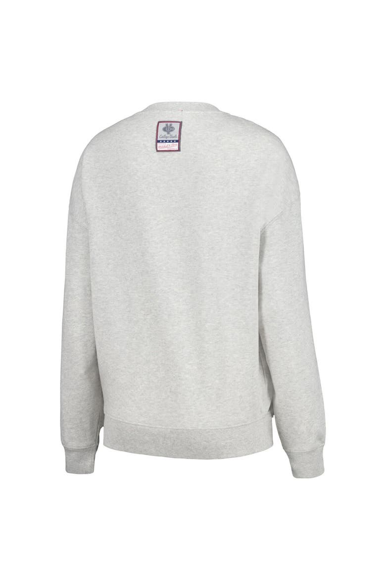Women's Mitchell & Ness Heather Gray Florida Gators Oversized Logo Lightweight Pullover Sweatshirt, Alternate, color, Heather Gray