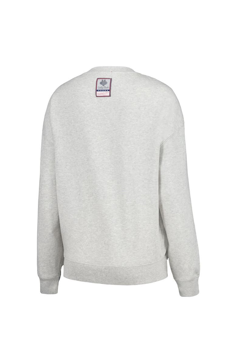 Mitchell & Ness Women's Mitchell & Ness Heather Gray Florida Gators Oversized Logo Lightweight Pullover Sweatshirt, Alternate, color, Heather Gray