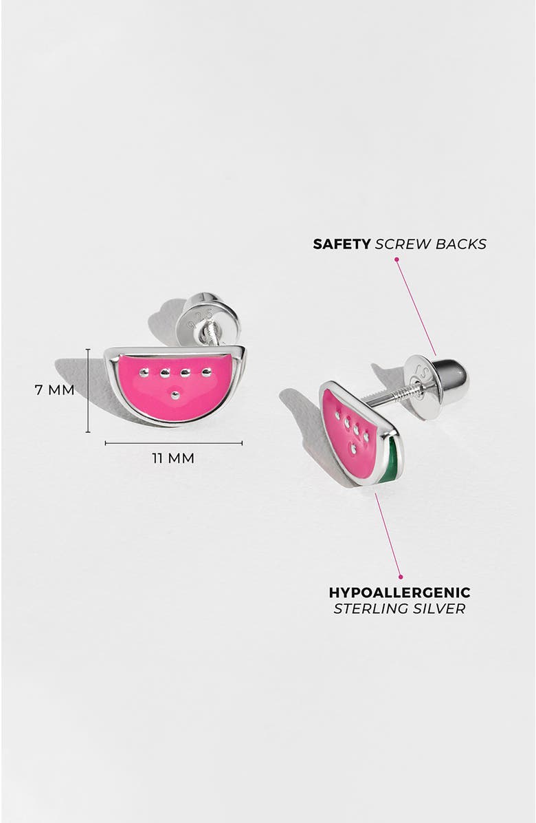 In Season Jewelry Yummy Watermelon Earrings, Alternate, color, Pink
