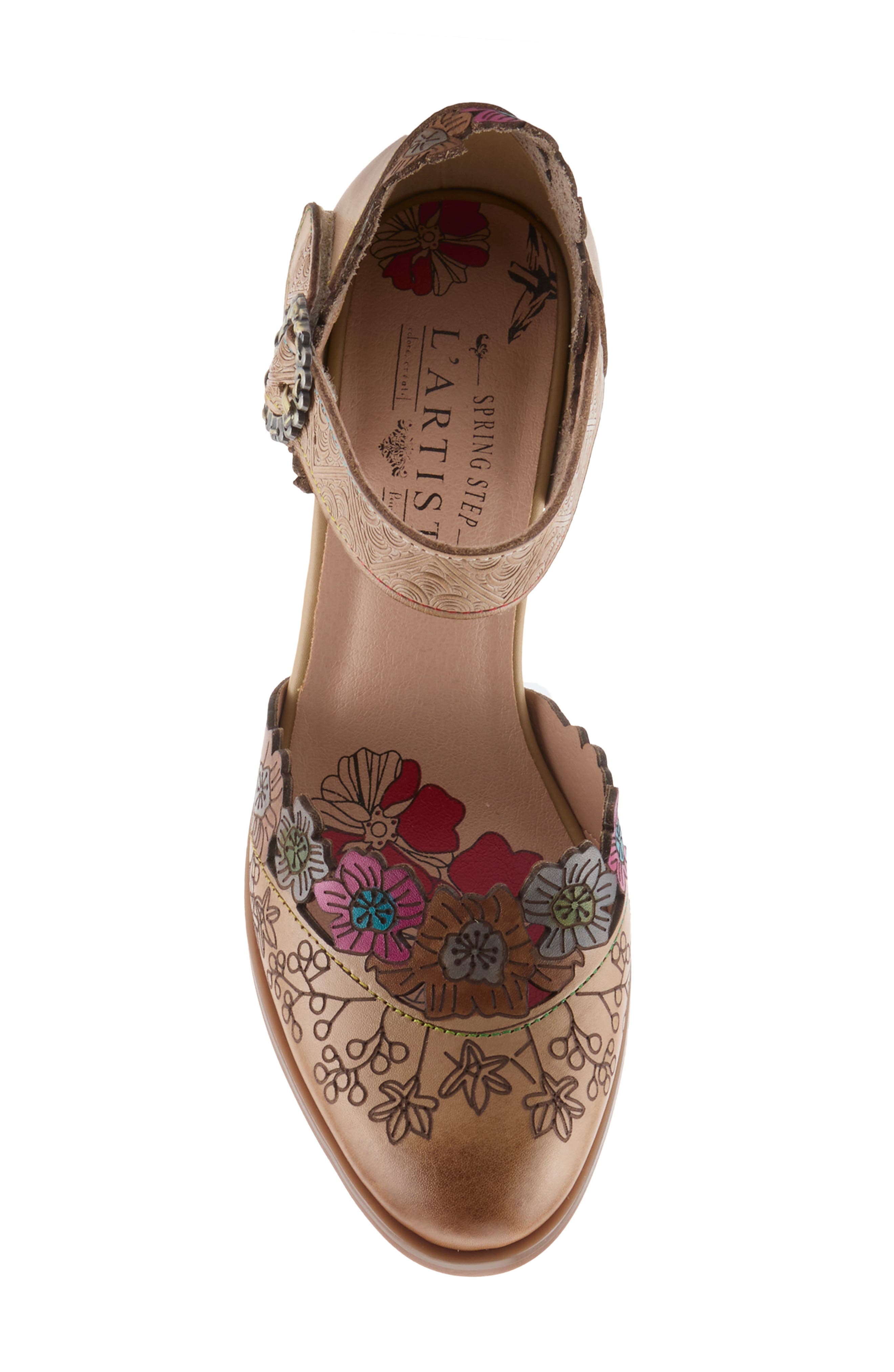 L'Artiste by Spring Step Happydance Ankle Strap Pump, Alternate, color, Beige Multi