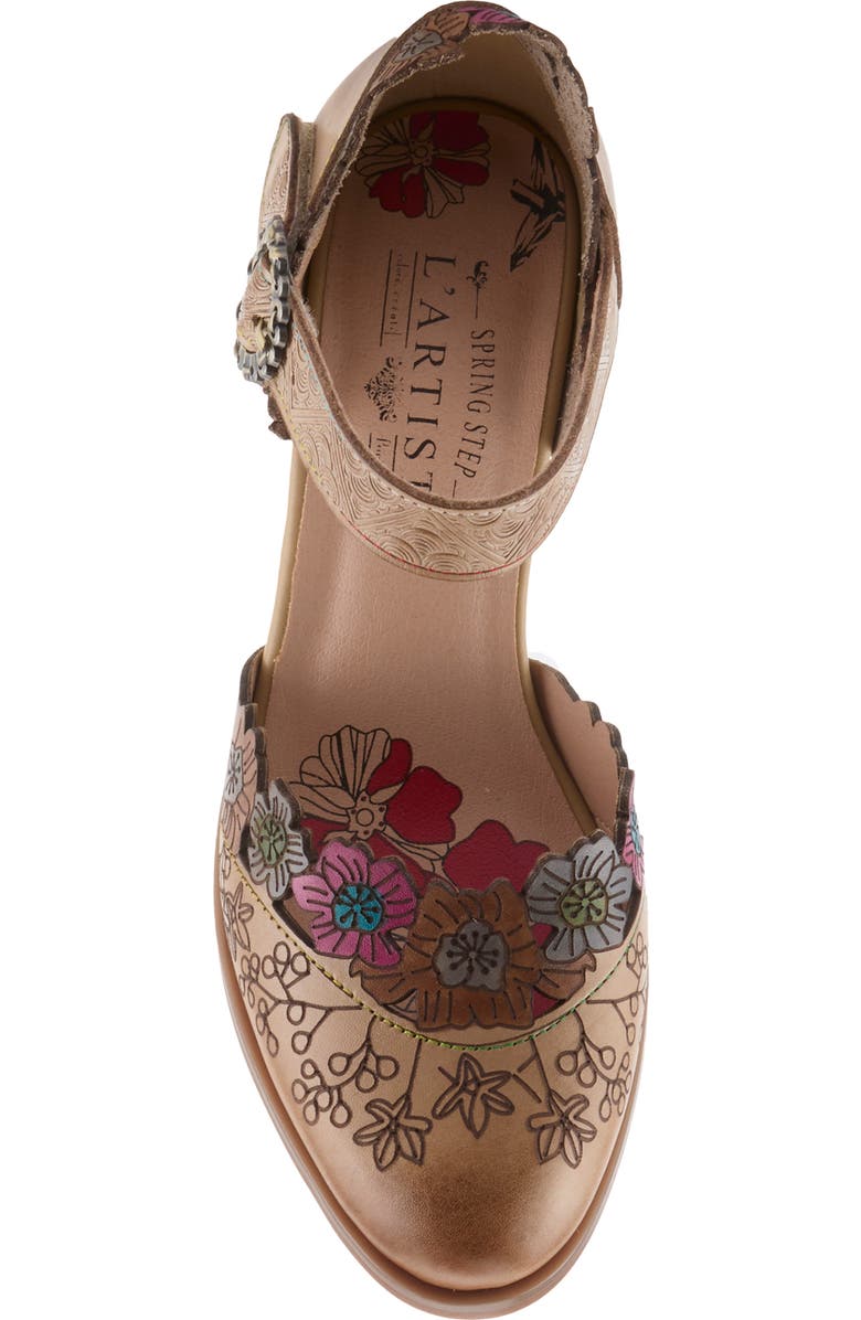 L'Artiste by Spring Step Happydance Ankle Strap Pump, Alternate, color, Beige Multi