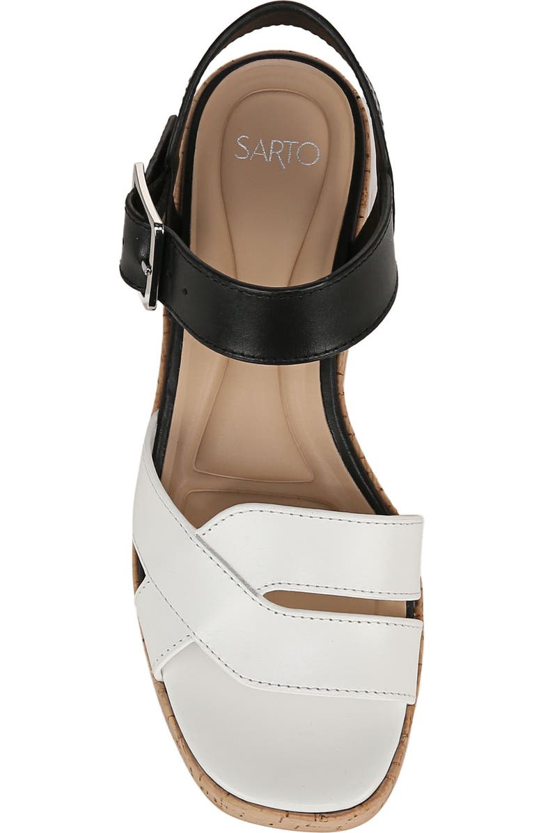 SARTO by Franco Sarto Tilly Ankle Strap Platform Wedge Sandal, Alternate, color, Black/ White
