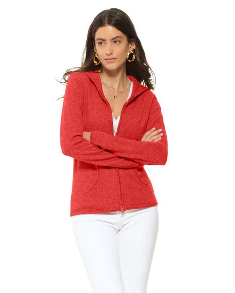 Pure Cashmere Double Zip Hoodie Sweater