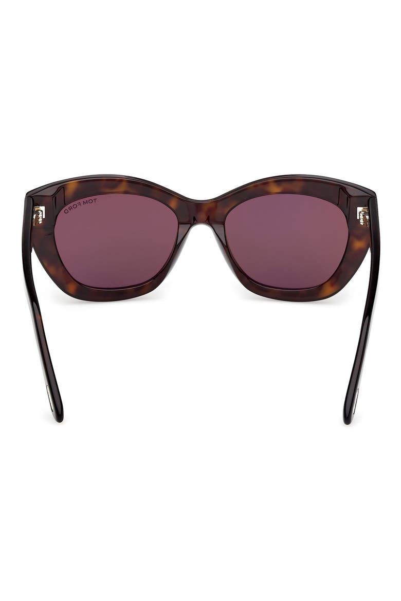 Linda 53mm Butterfly Sunglasses, Alternate, color, DARK HAVANA/ WARM BROWN LENSES