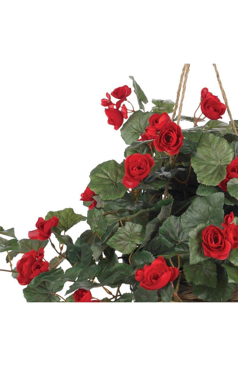 NEARLY NATURAL Begonia Hanging Basket, Alternate, color,