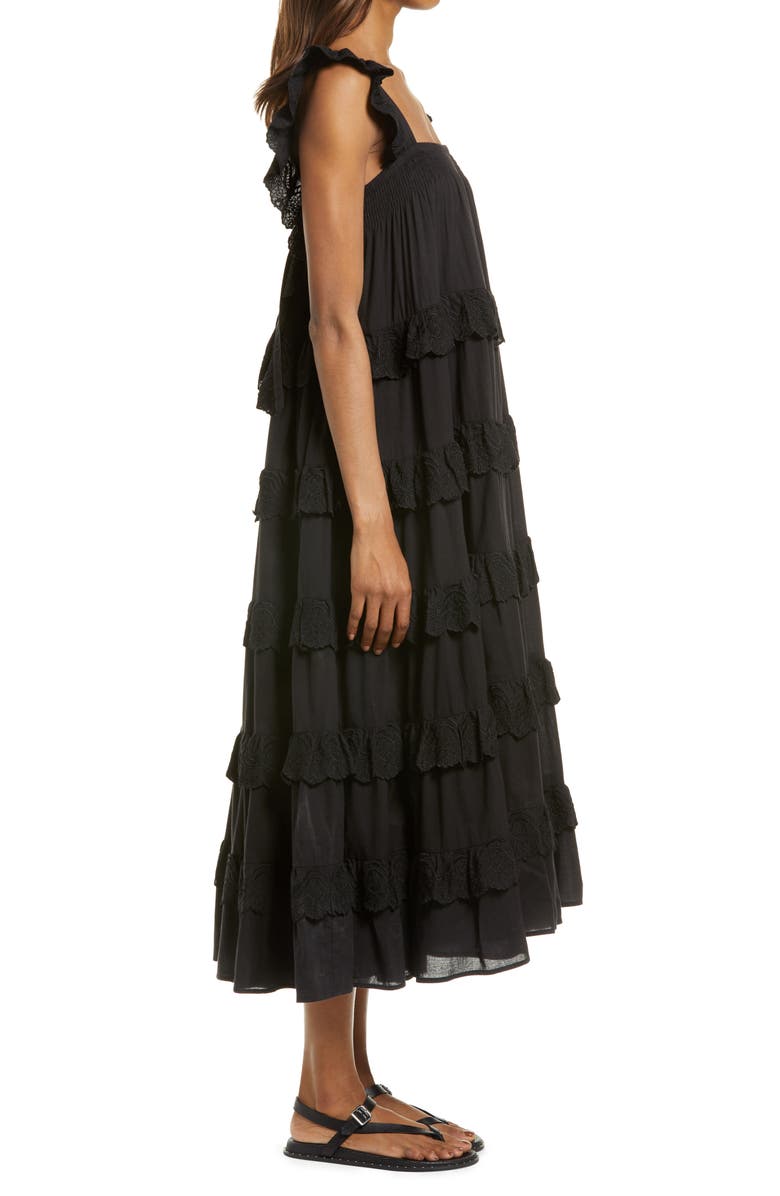 AllSaints Serina Tiered Maxi Dress, Alternate, color,