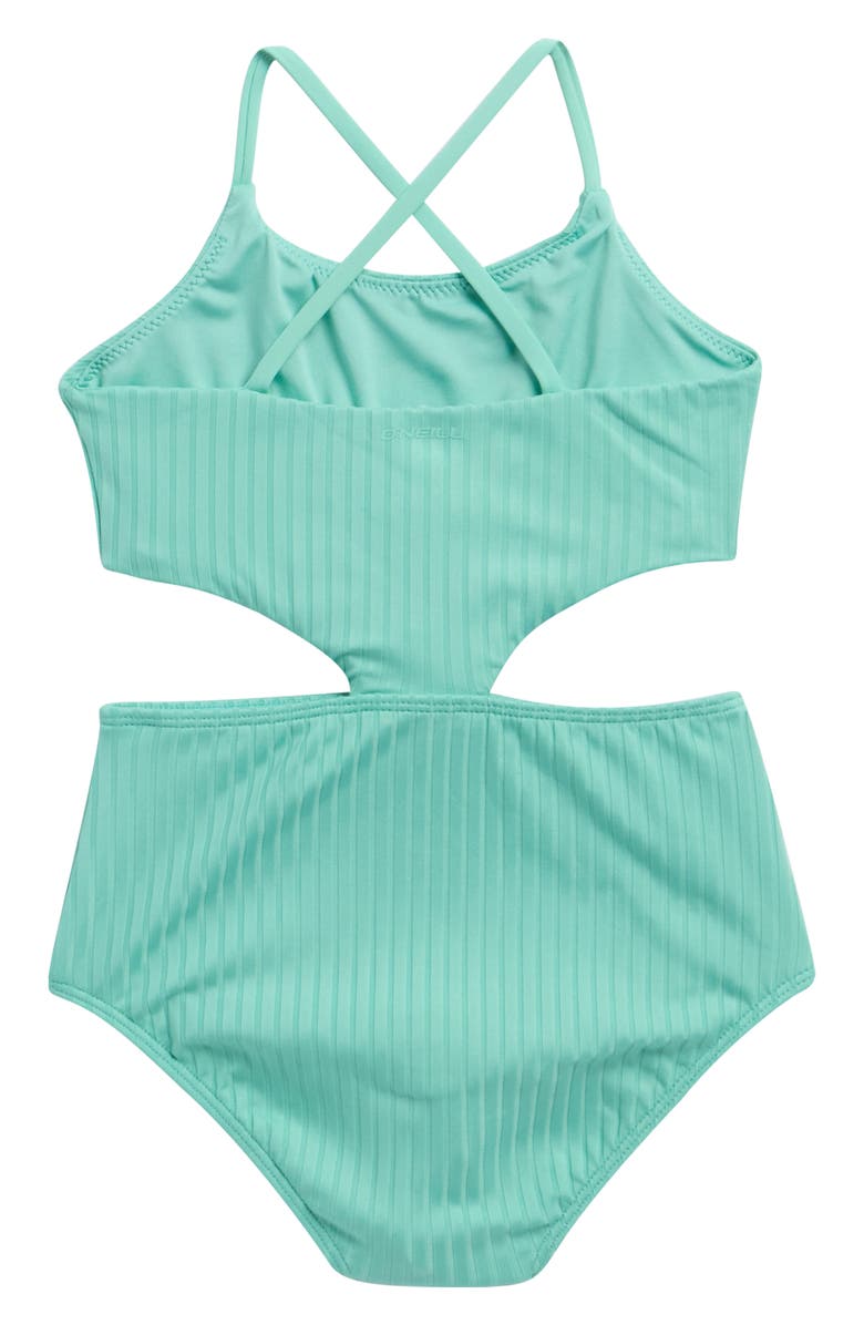 O'Neill Shorebreak Rib Knot Cutout One-Piece Swimsuit, Alternate, color, Holiday