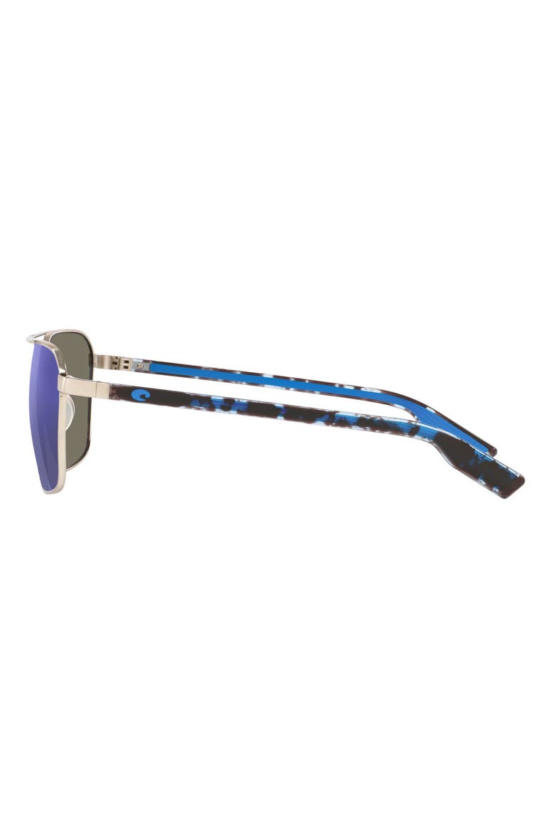 Wader 58mm Polarized Mirrored Rectangular Sunglasses, Alternate, color, SILVER / BLUE MIRROR 580G