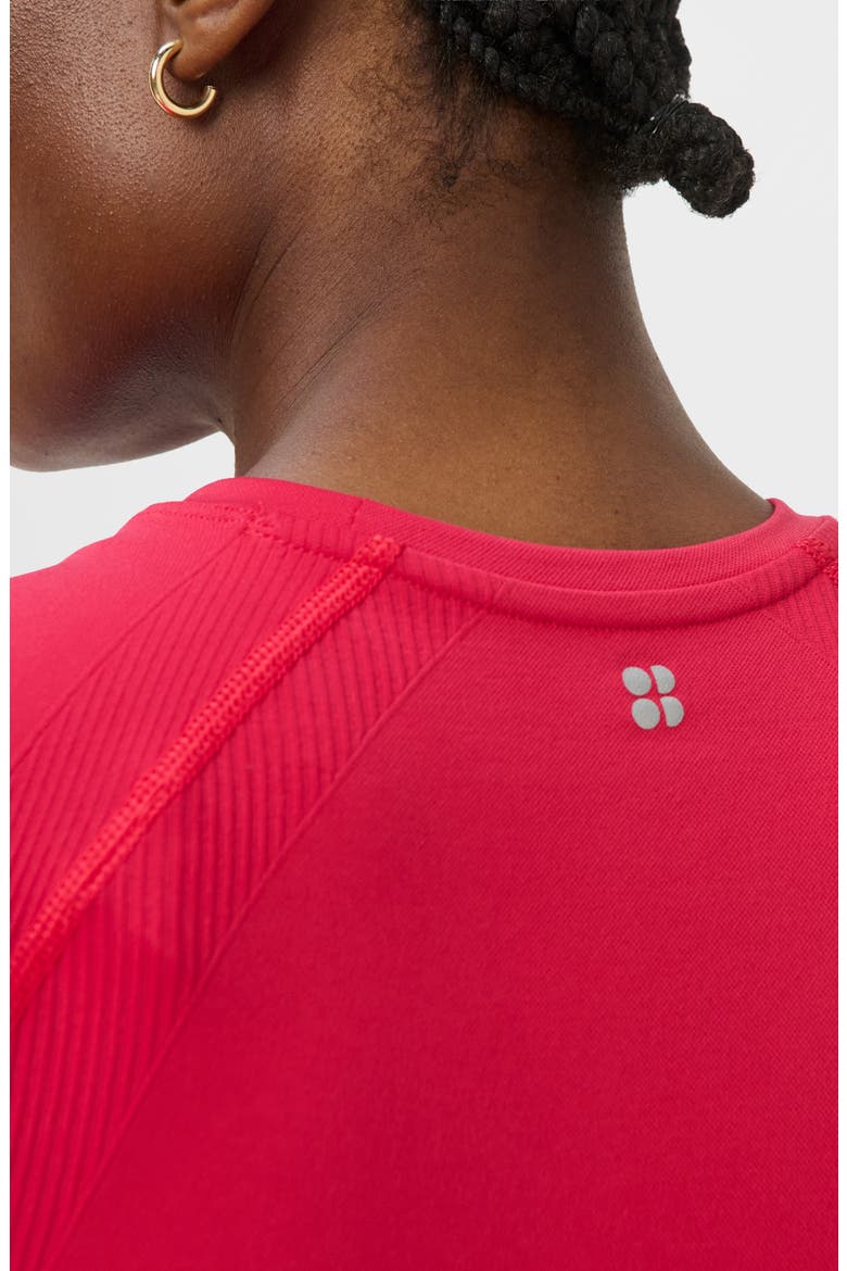 Athlete Seamless Workout Crop T-Shirt, Alternate, color, CRIMSON RED