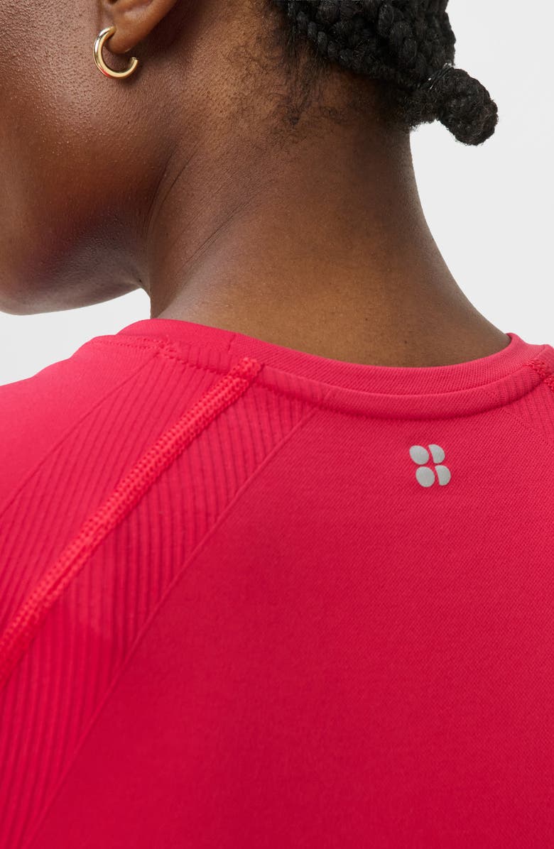 Sweaty Betty Athlete Seamless Workout Crop T-Shirt, Alternate, color, Crimson Red