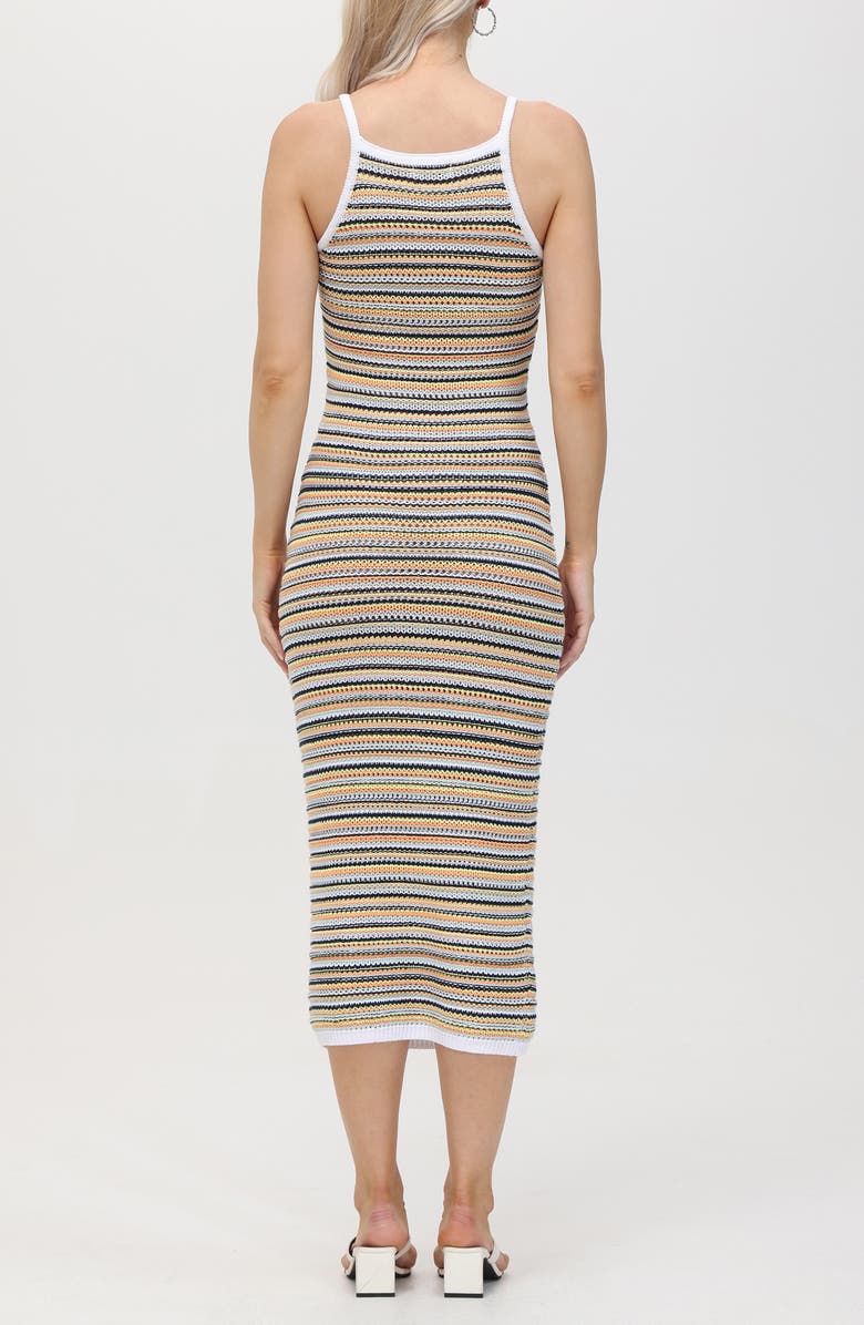 525 Joelle Stripe Knit Midi Dress, Alternate, color, Bleach White Multi