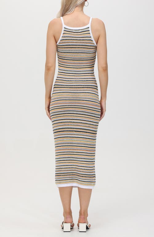 525 Joelle Stripe Knit Midi Dress In Bleach White Multi