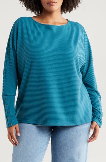 Shop Caslon ® Snap Cuff Dolman Sleeve Knit Top