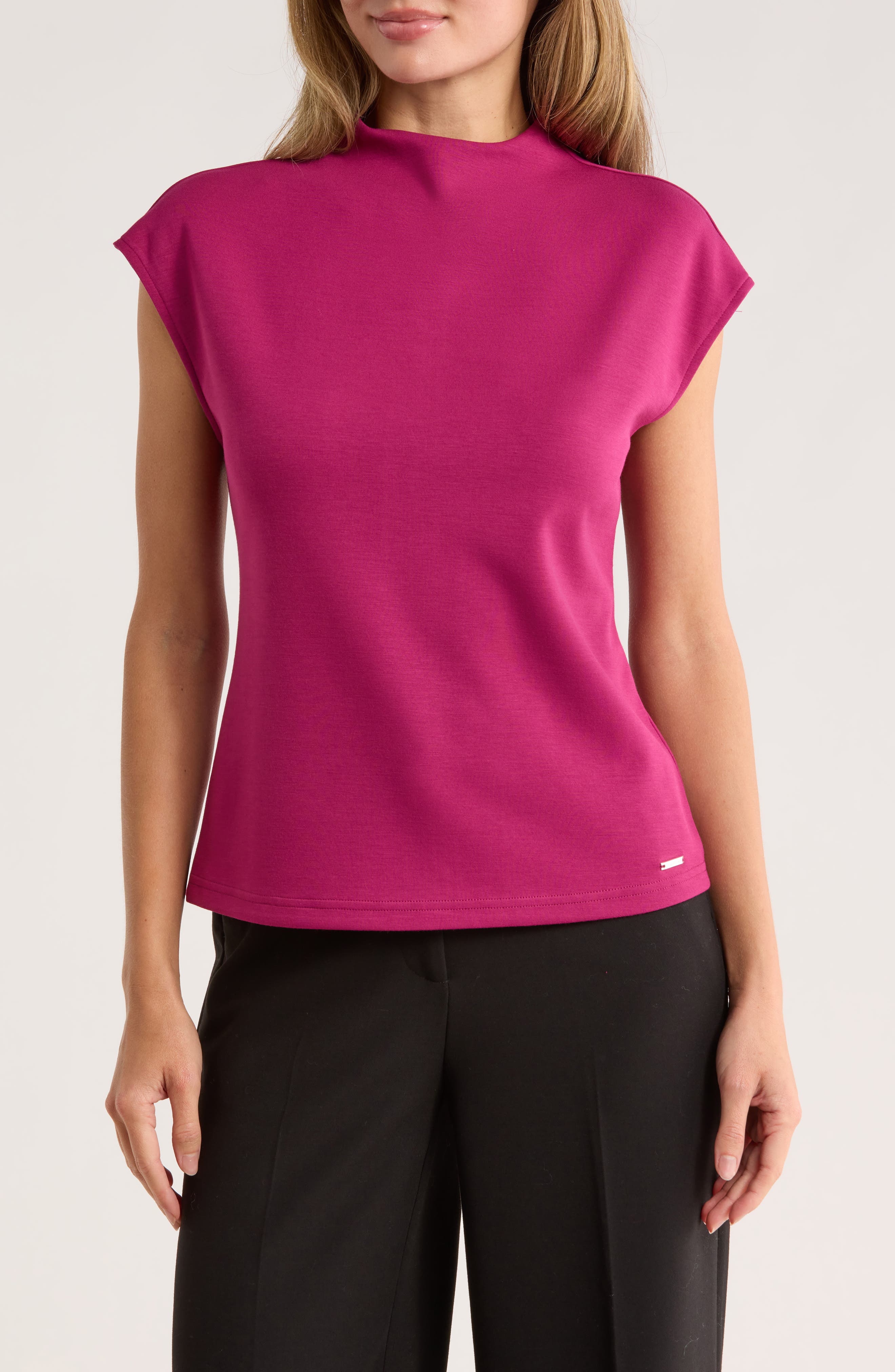 Calvin Klein Mock Neck Knit Top