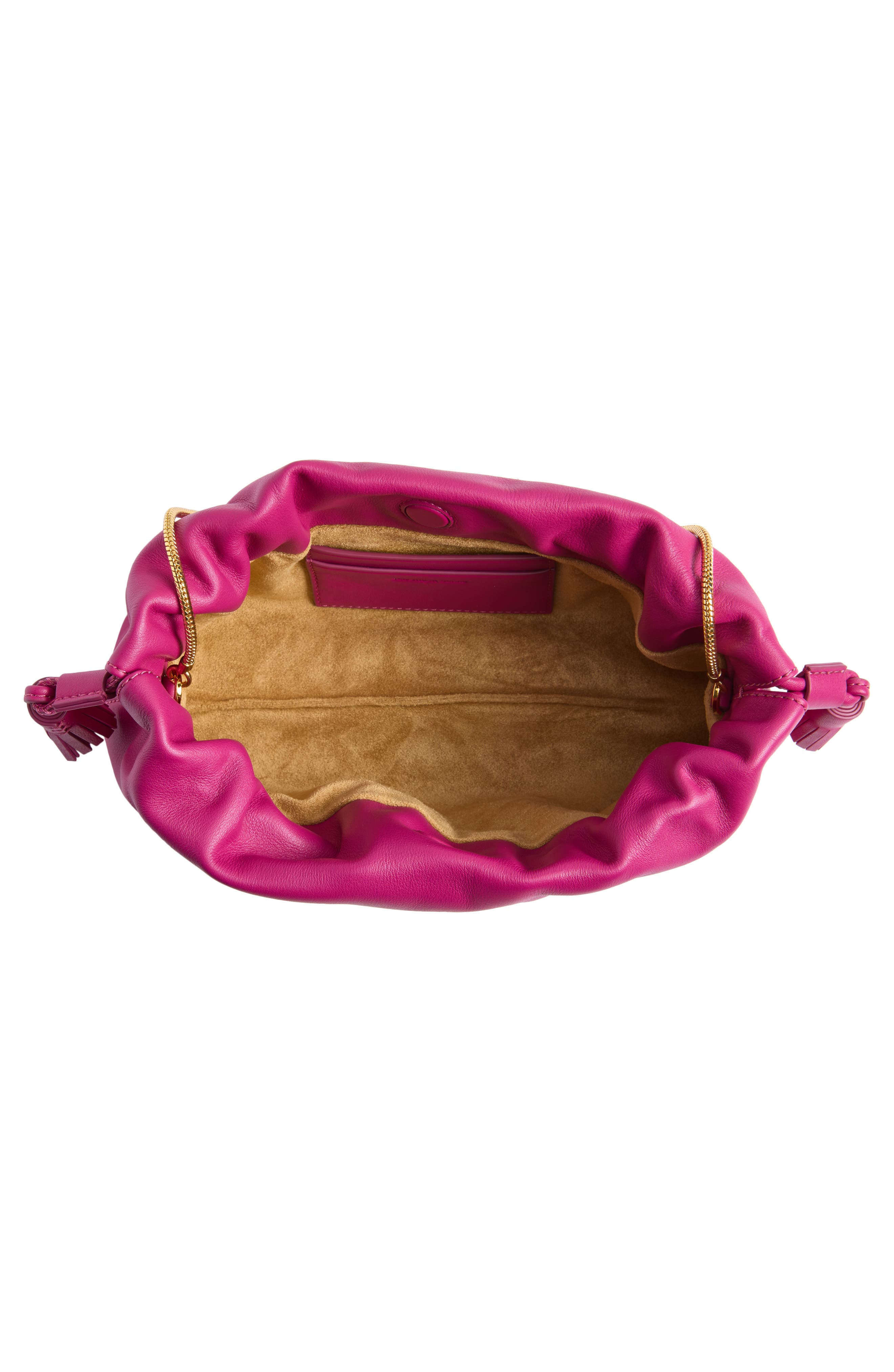 Veronica Beard Small Stash Leather Bag, Alternate, color, Berry