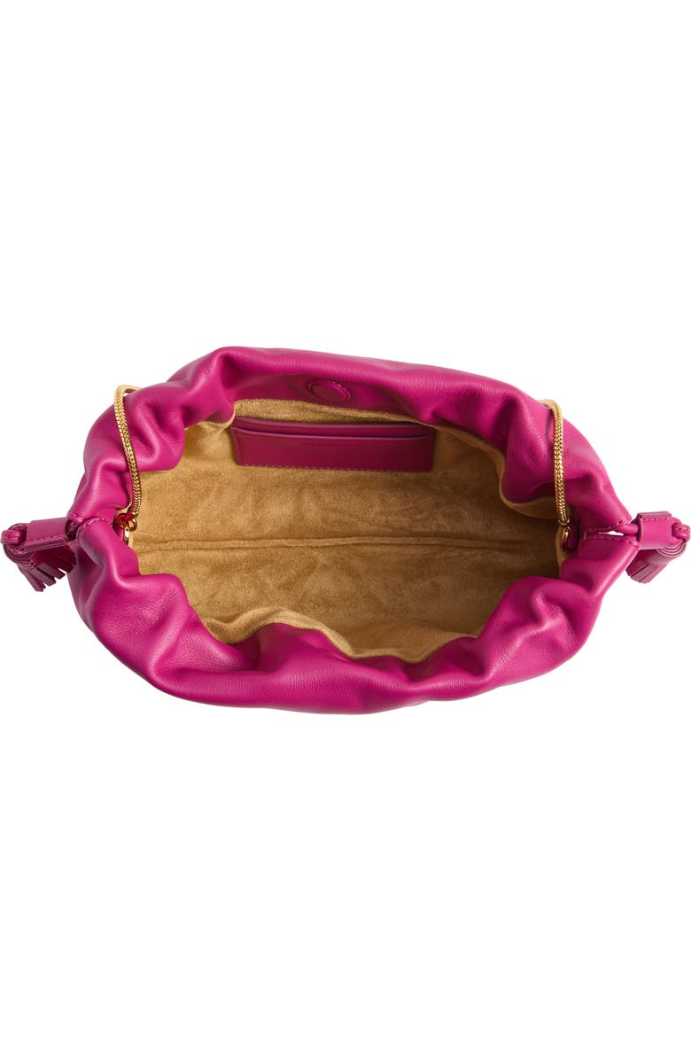 Veronica Beard Small Stash Leather Bag, Alternate, color, Berry