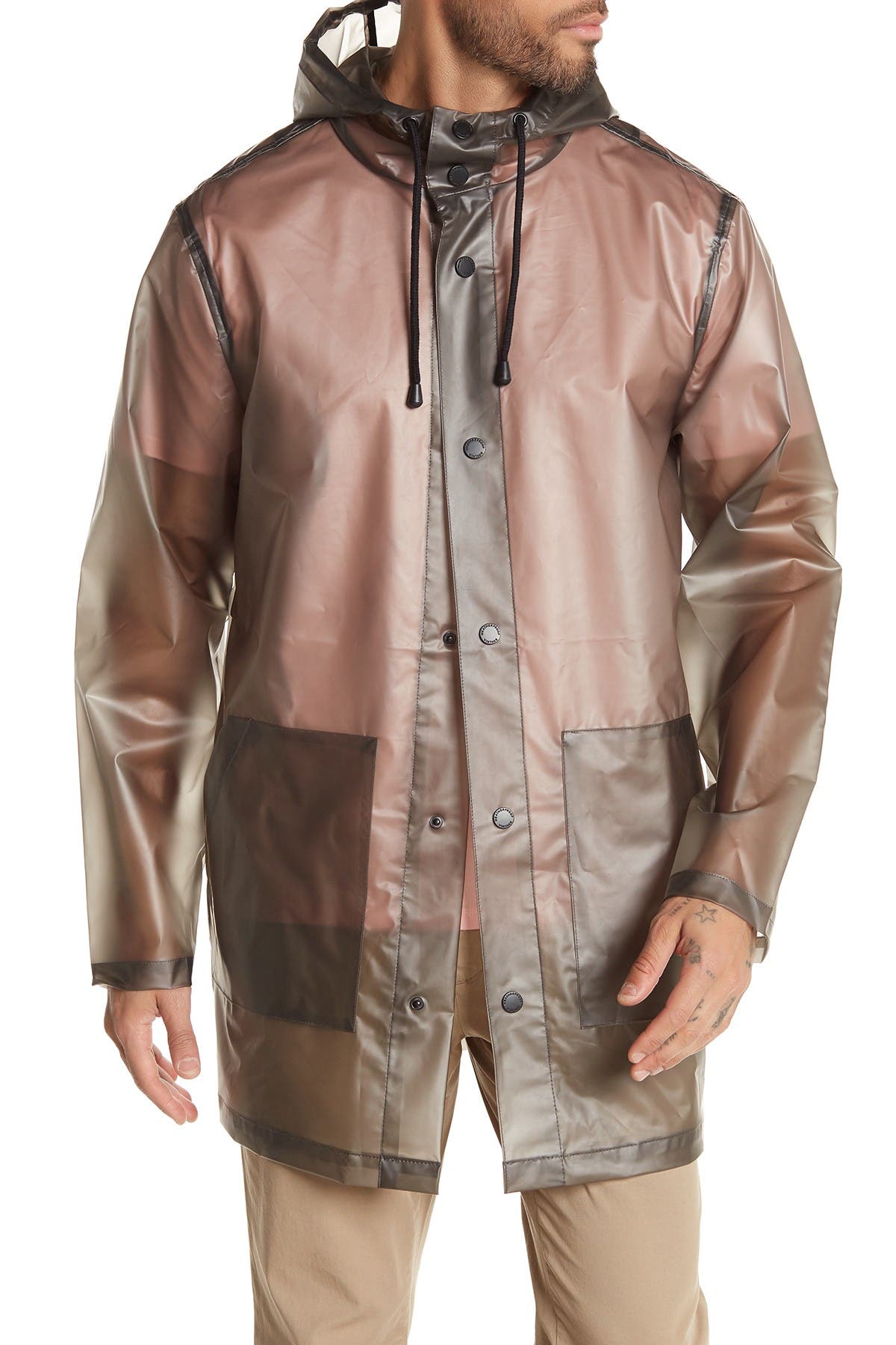 Weatherproof® Translucent Long Rain Jacket (Men) | Nordstromrack