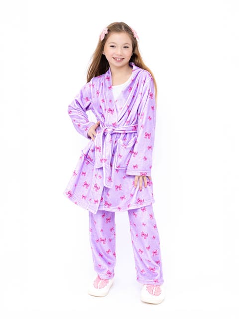 Plush Holiday Bows loungewear Robe