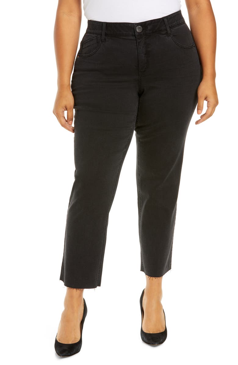 Wit & Wisdom Wit and Wisdom Ab-Solution Raw Hem Crop Straight Leg Jeans, Main, color,