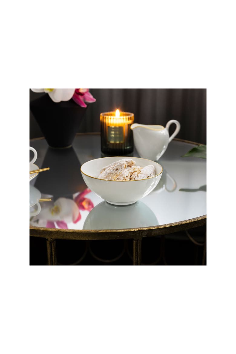 Anmut Gold Fruit Dish, Alternate, color, white