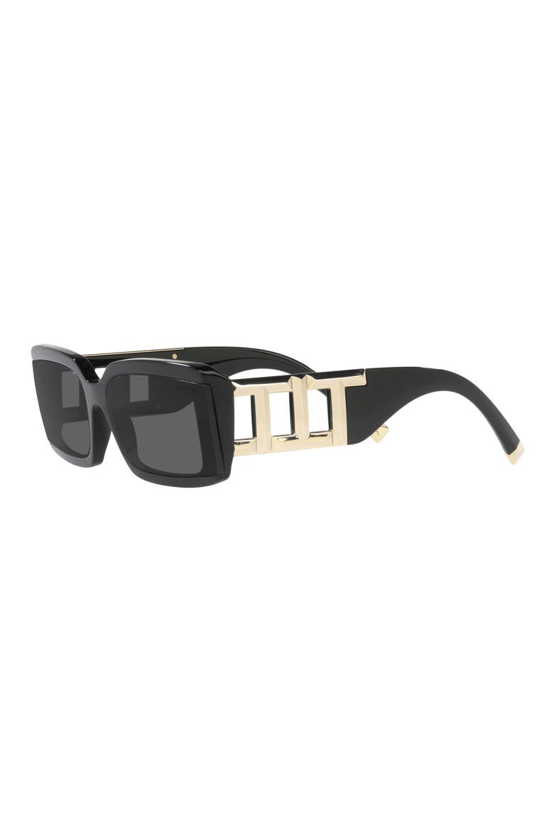 62mm Oversize Rectangular Sunglasses, Alternate, color, BLACK