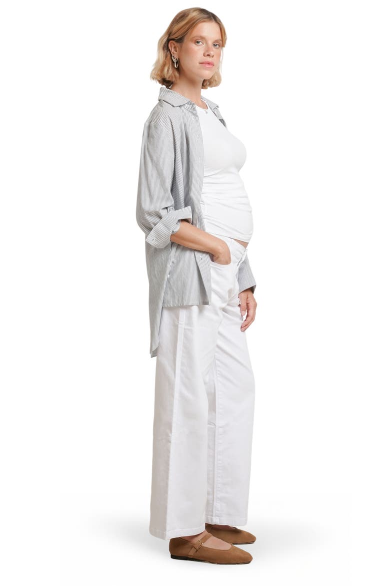 Slouch Under-Bump Maternity Boyfriend Jeans, Alternate, color, White